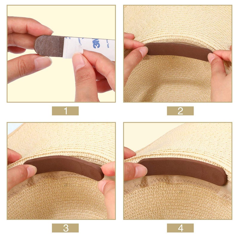 Bememo 20 Pieces Hat Size Tape Hat Size Reducer Foam Reducing Tape for Caps Sweatband - Image 3